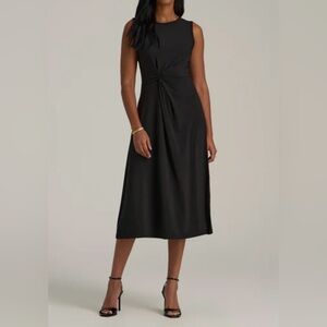 a new day Black Gathered Midi Dress
